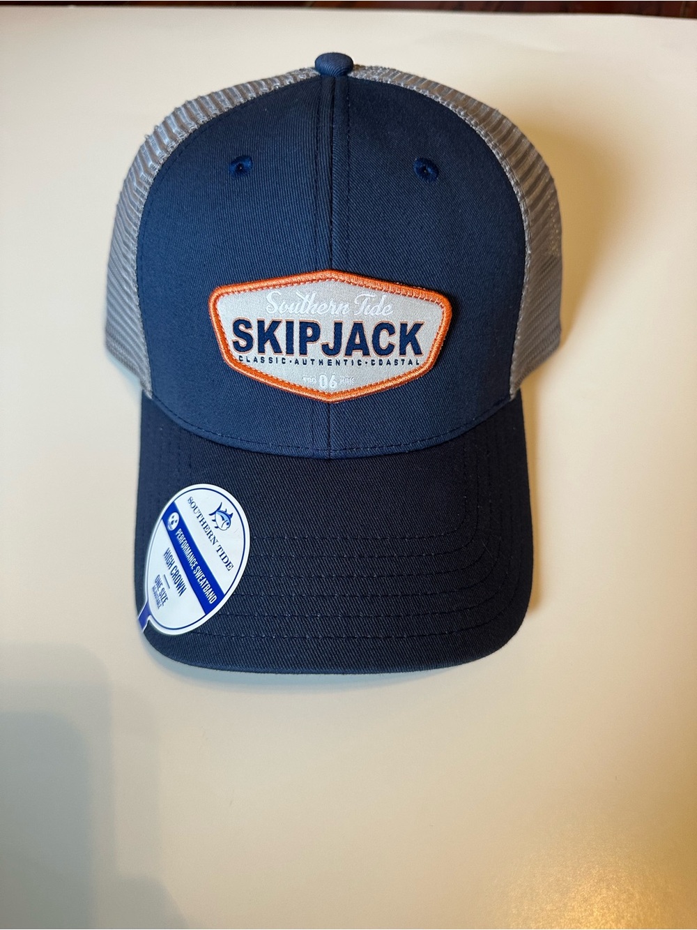 Southern Tide Skipjack Performance Trucker Hat Navy Gray NWT Snapback OS